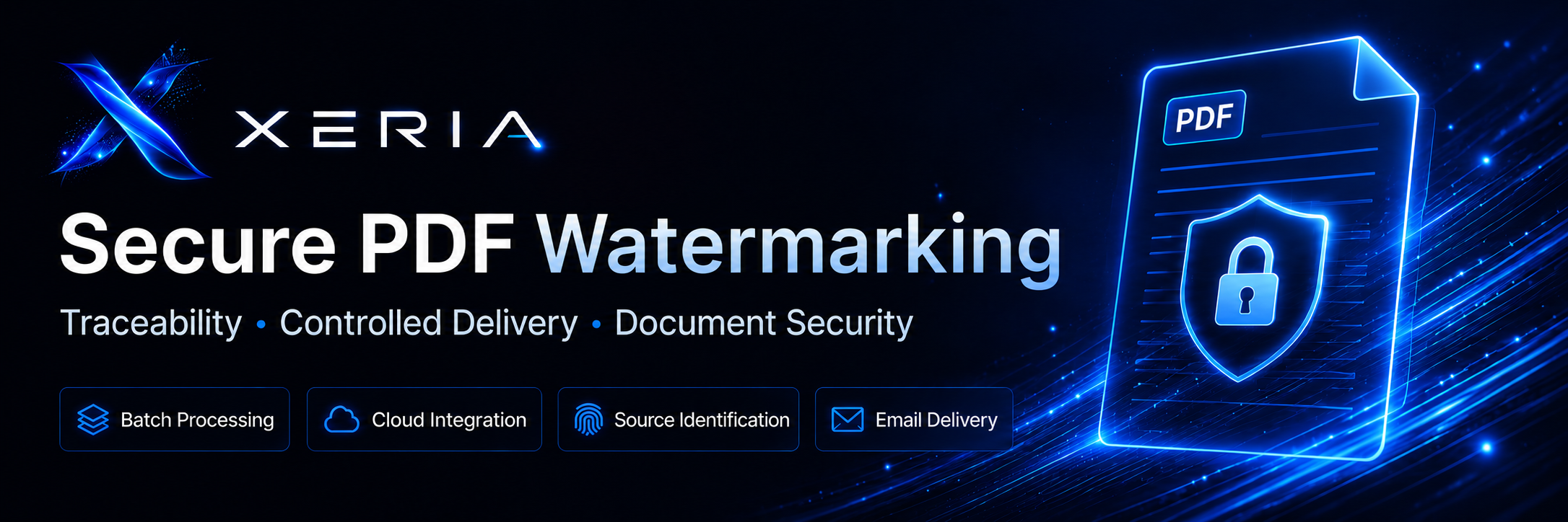 XERIA secure PDF watermarking with controlled delivery and source identification