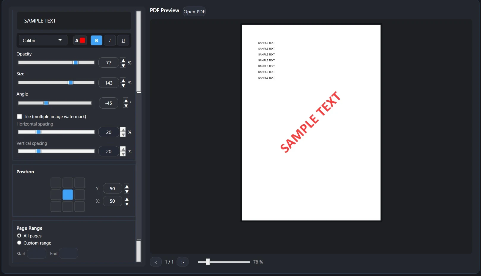 Watermark Customization